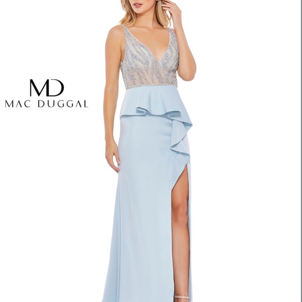 Mac Duggal 11203 Embellished Illusion Peplum‎ Bodice Gown NWT
Mac Duggal. Size 6